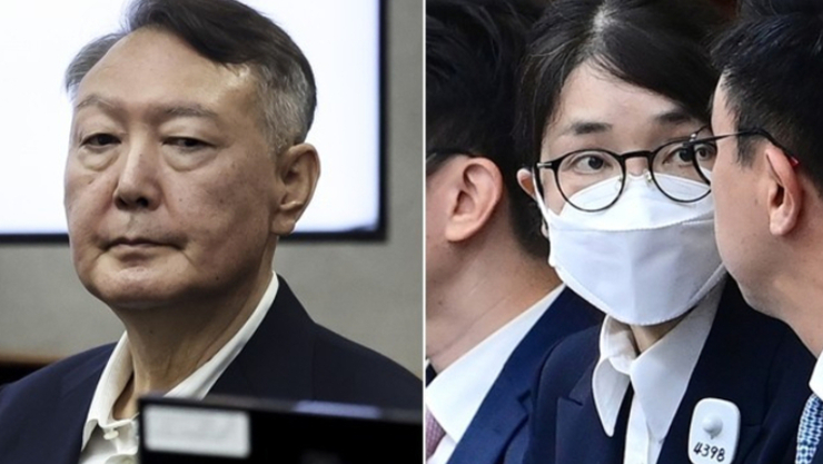 윤석열·김건희, 같은 법원서 나란히 재판…첫 동시 출석