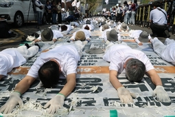 “‘부실 수사 규탄’… 김창민 감독 사건에 오체투지”