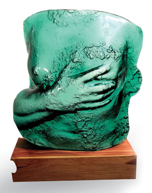 · 작품제목 : 기억-07· 사 이 즈 : 470 x 230 x 520 mm· 재 료 : Green Plate Glass· 기 법 : Slumping