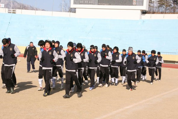 인천 유나이티드 선수단의 속초 전지훈련 모습./사진제공=인천 유나이티드