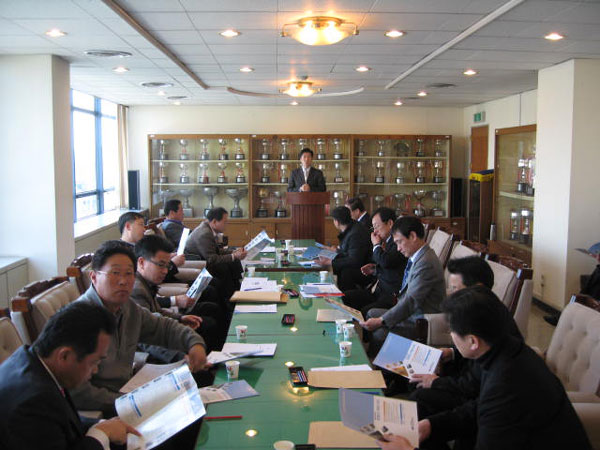 제55회 경기도체육대회를 대비한 가맹경기단체 전무이사회의가 지난 27일 도체육회관 중회의실에서 열렸다./사진제공=경기도체육회