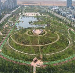 올해 지자체 녹색도시 우수사례에서 최우수기관으로 선정된 인천시에서 모범적인 도시숲 사례로 각광을 받고 있는 송도국제도시 내 해돋이 공원.