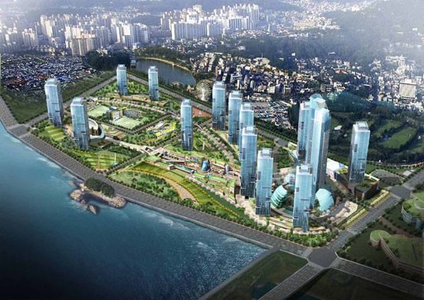 인천시의 도시개발사업 실시계획인가로 사업 추진에 급물살을 타고 있는 대우자동차판매㈜의 ‘송도 파인시티(Pine-City)’ 조감도.