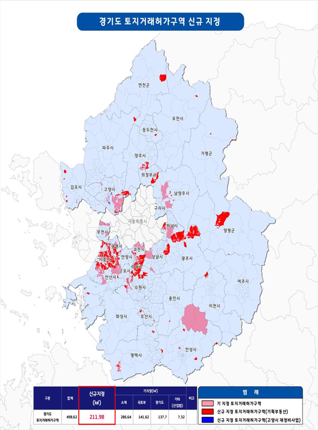 경기도 토지거래허가구역 신규 지정 위치도(사진=경기도 제공)
