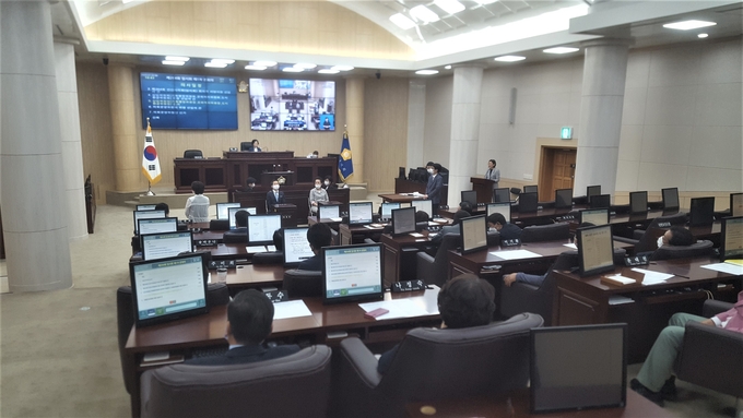 안산시의회 제264회 임시회 제1차 본회의 모습. (사진=김준호기자 jhkim@) 