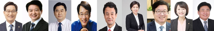 왼쪽부터 신동근, 노웅래, 김종민, 이원욱, 한병도, 양향자, 염태영, 이재정, 소병훈.