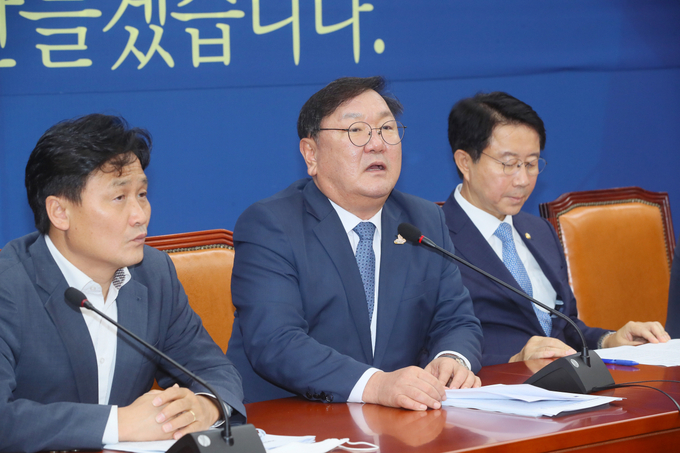 김태년 더불어민주당 원내대표가 23일 국회에서 열린 정책조정회의에서 발언하고 있다. (사진=연합뉴스) 