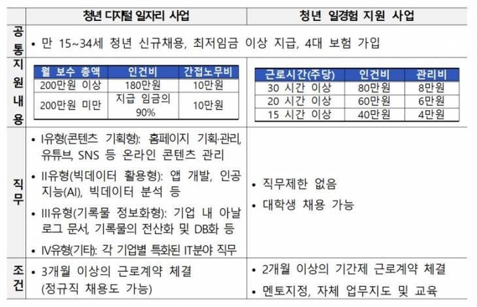 청년 디지털 일자리 사업, 청년 일경험 지원 사업 (사진=중소벤처기업부)