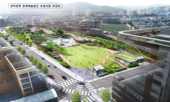 안양시 안양4동 중앙시장 인근 삼덕공원 주차장을이 10월 준공을 앞두고 있다.