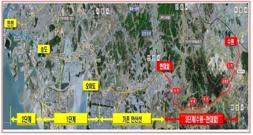 수원~인천 복선전철(수인선) 노선도. (사진 = 한국철도시설공단 제공)