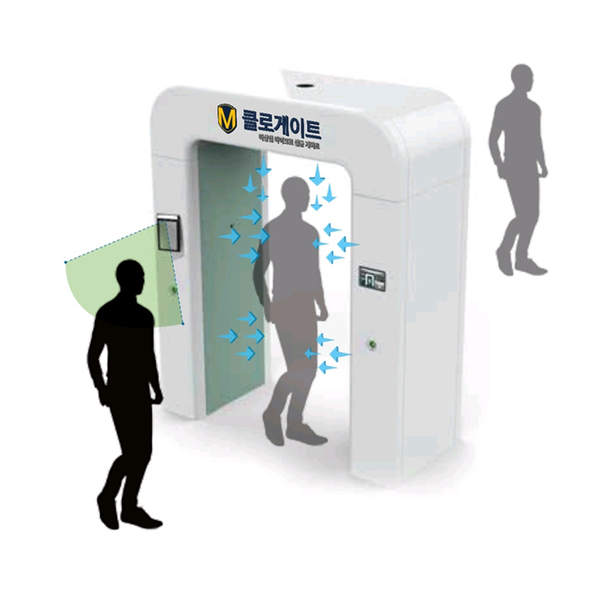 22일부터 제천체육관에서 열리는 2020 제천·MG새마을금고컵 프로배구대회에 스마트 방역 게이트가 설치된다. 사진은 스마트 방역 게이트 모습. (사진=한국배구연맹 제공)
