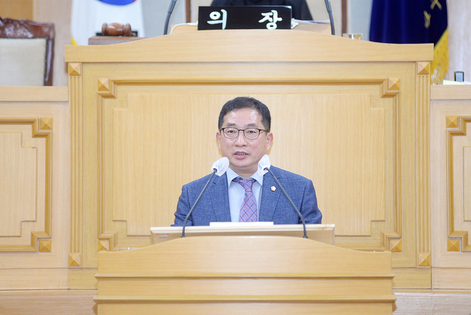5분 자유발언을 하고 있는 박대성 파주시의원. /파주시의회 제공