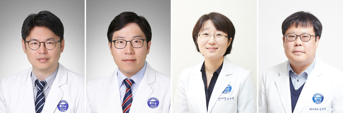 (왼쪽부터) 분당 차병원 혈액종양내과 전홍재·김찬·강버들, 영상의학과 김대중 교수 /분당 차병원 제공