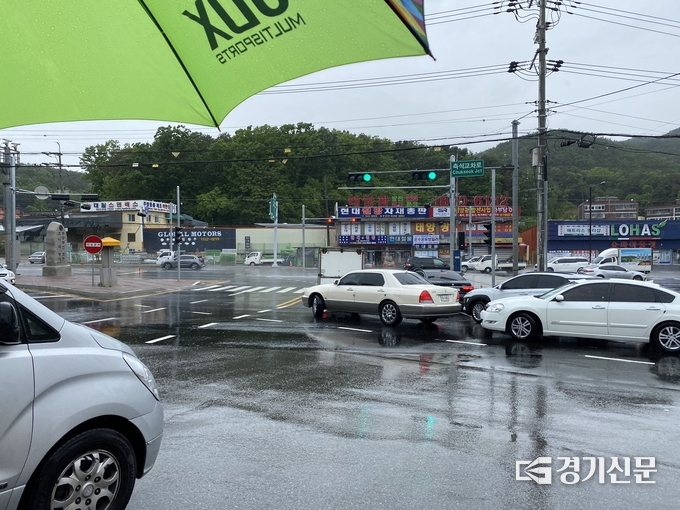 축석교차로 개선 전 / 포천경찰서 제공
