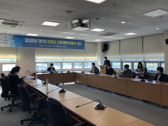 양평군이 2020년 제1회 양평군 규제개혁위원회를 개최했다./양평군제공