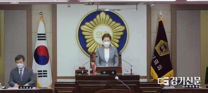손세화 포천시의회 의장이 개회사를 하고 있다. (사진=문석완 기자)