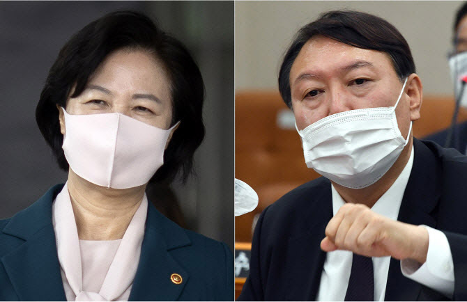 추미애 법무부 장관(왼쪽), 윤석열 검찰총장 (사진=연합뉴스) 