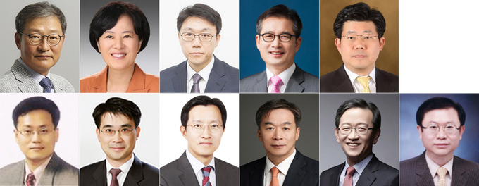 윗줄 왼쪽부터 최운식(조재연 법원행정처장 추천), 전현정(추미애 법무장관 추천), 김진욱·이건리·한명관(이찬희 대한변협회장 추천). 아랫줄 왼쪽부터 권동주·전종민(더불어민주당 김종철,박경준 위원 추천), 강찬우·김경수(국민의힘 이헌 위원 추천), 석동현·손기호(국민의힘 임정혁 위원 추천). (사진=연합뉴스 제공)