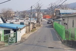 백석읍 방성리 어린이공원 일원 도시계획도로 공사 전.