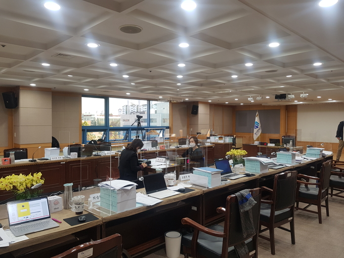 경기도시공사에 대한 행정사무감사가 중지됐다.(사진=박건 기자)
