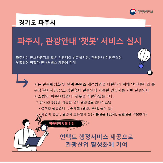 파주 여행안내 챗봇 서비스 재공 홍보물. (사진=파주시 제공)