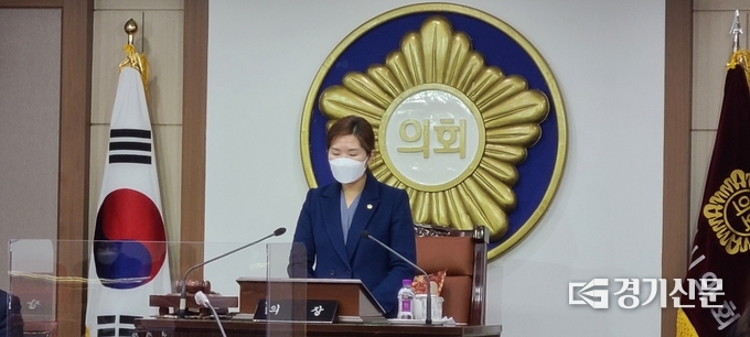 포천시의회 손세화 의장이 개회사를 하고 있다. (사진=문석완 기자)