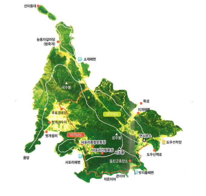 덕적도 관광지도.
