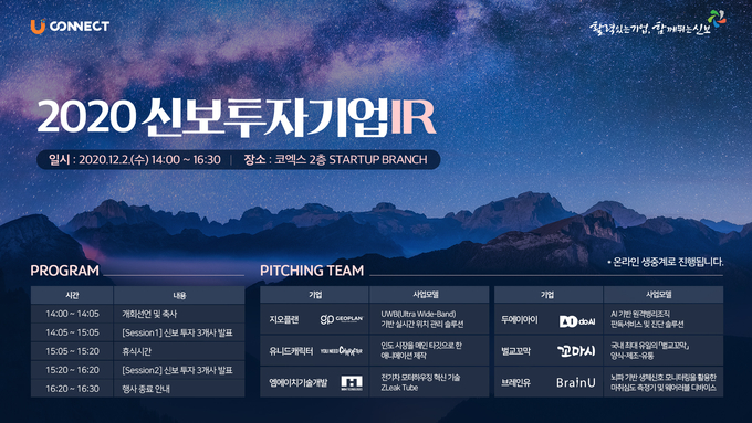 2020년 신보 투자기업 IR 포스터 (자료=신용보증기금 제공)