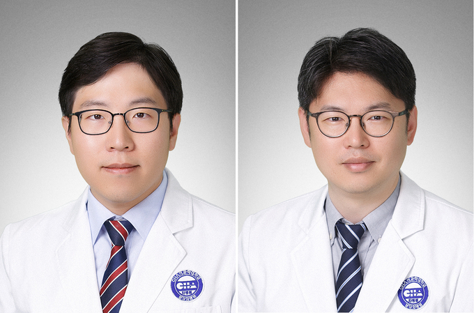 분당 차병원 암센터 혈액종양내과 김찬·전홍재 교수(좌측부터) /분당 차병원 제공