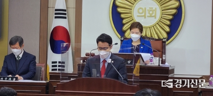 임종훈 의원이 5분 발언하고 있다. (사진=문석완 기자)