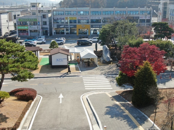양주시청사 내에 현재 운영중인 코로나19 선별검사소