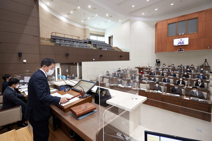 18일 제250회 임시회를 개회한 용인시의회 모습 (사진=용인시의회 제공)