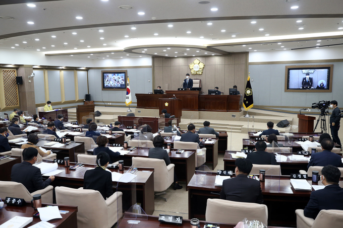 제356회 제2차 정례회 제2차 본회의가 열린 수원시의회 본회의장. (사진=수원시의회 제공)