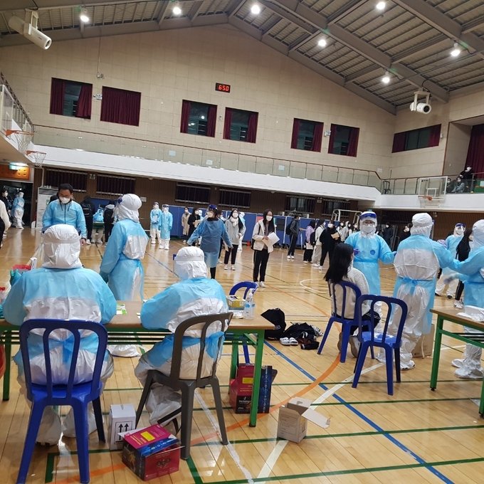 구리시가 갈매동 임시 선별검사소를 운영하고 있다. (사진=구리시 제공)