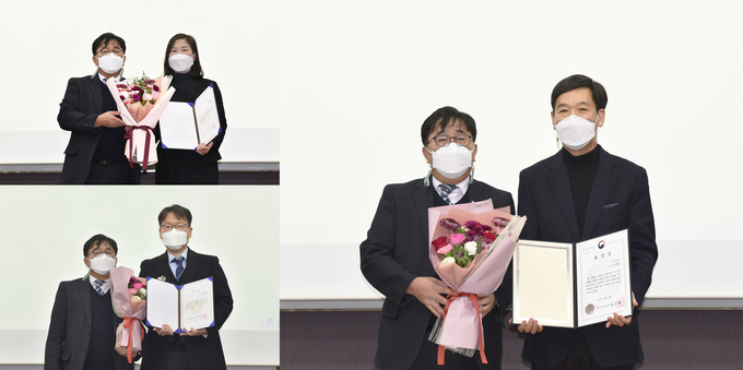 오산대학교는 지난해 말 대학본관 4층 회의실에서 우수교원에 대한 표창장과 상장을 전달하는 시상식을 진행했다. (사진=오산대학교 제공).