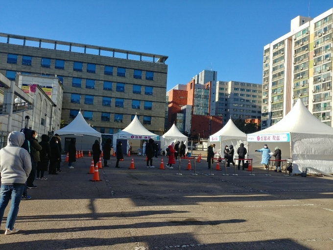 군포시 코로나19 임시선별검사소.
