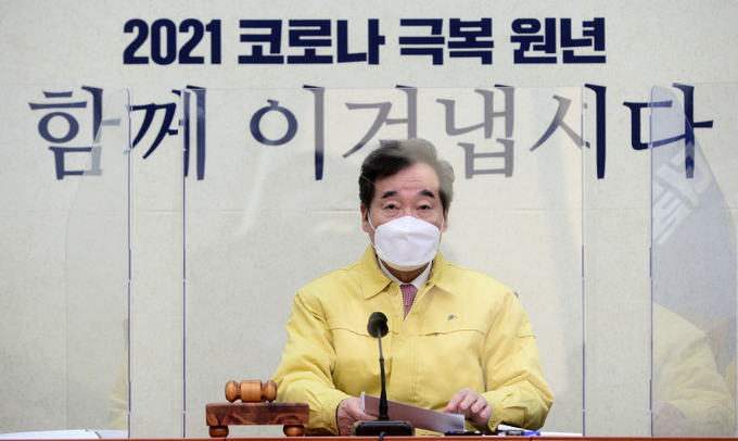 이낙연 더불어민주당 대표가 6일 서울 여의도 국회에서 열린 최고위원회의에서 발언하고 있다. (사진= 연합뉴스) 
