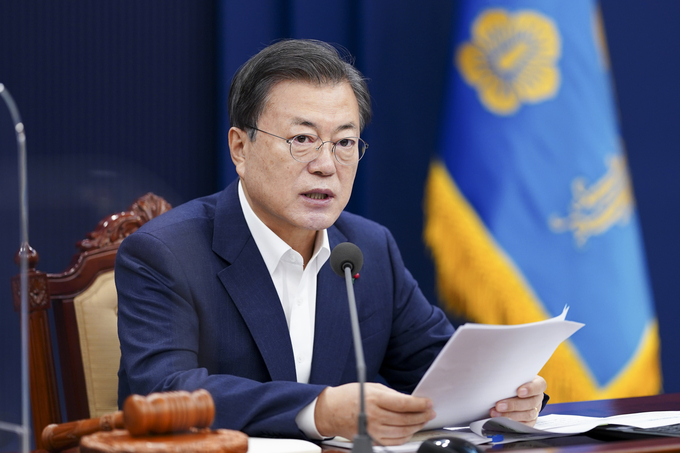 지난 5일 청와대 국무회의에 참석해 모두발언을 하는 문재인 대통령의 모습. (사진=연합뉴스)