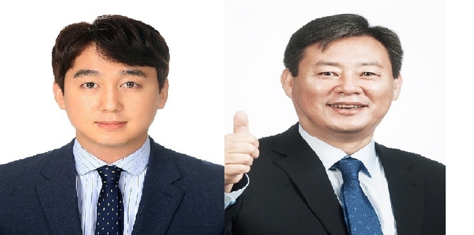 파주시의회 의원 송성익 후보자(왼쪽)와 구리시 경기도의원 신동화 후보자(오른쪽)