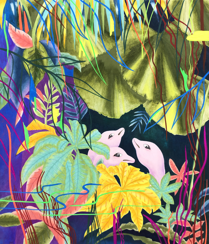 We are Here 11/장지에 채색/53x45cm/2021. (사진=아트스페이스 어비움 제공)