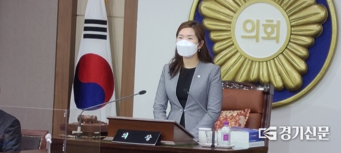 손세화 포천시의회 의장이 개회사를 하고 있다. (사진=문석완 기자)