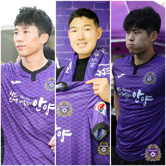 좌측부터 주현우, 백동규, 맹성웅. (사진=FC안양 제공)