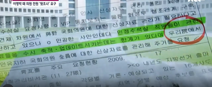 21일 JTBC 뉴스룸의 이명박 정부시절 불법 사찰 관련 보도. (사진=JTBC 뉴스룸 캡쳐) 