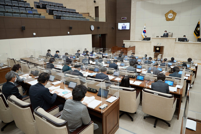 1일 개회한 용인시의회 '제252회 임시회' 모습 (사진=용인시의회 제공)