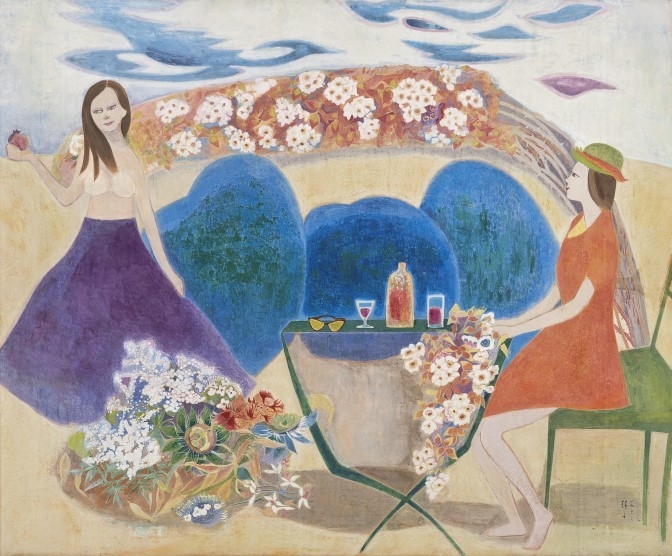 천경자 作 '정원'/1962/종이에 채색/130×162/개인 소장. (사진=국립현대미술관 제공)