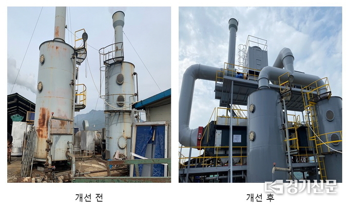 대기오염 방지사업 추진 전후 모습 (사진=포천시 제공)