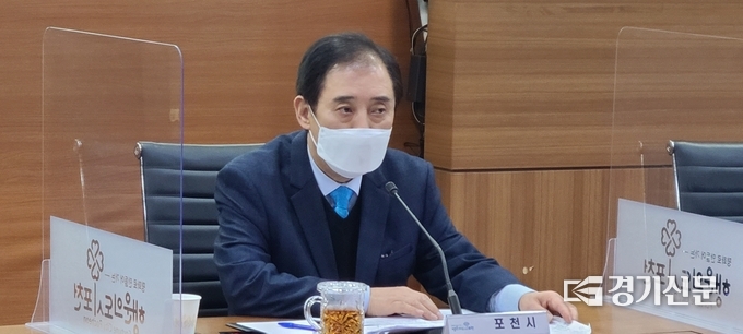 박윤국 포천시장이 인삿말을 하고 있다. (사진=문석완 기자)