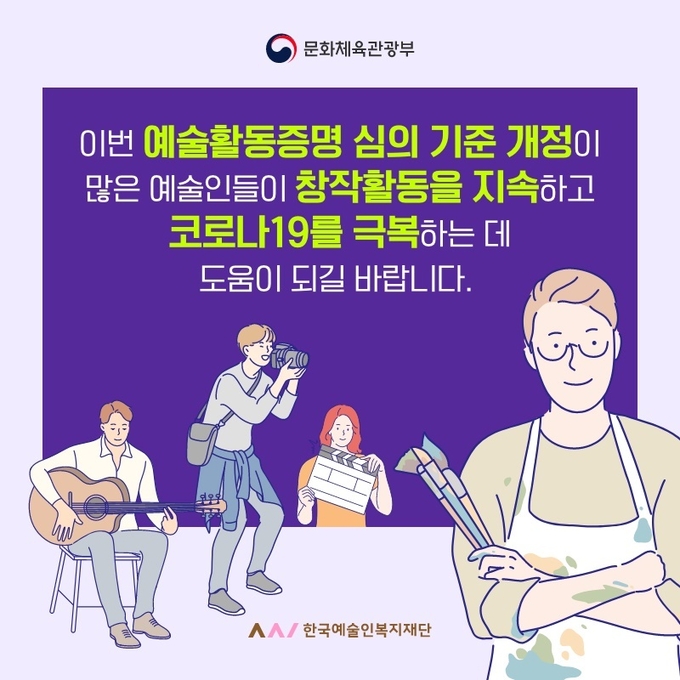 문화체육관광부는 예술 활동 증명 심의 기준 개정으로 보다 많은 예술인들이 예술 활동 증명을 받을 기회가 넓어질 것이라고 기대했다. (사진=문화체육관광부 제공)