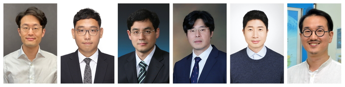 2021년 상반기 ‘삼성미래기술육성사업’ 지원 과제에 선정된 교수진의 모습. (왼쪽부터) 류경석 서울대학교 교수, 황승준 포스텍 교수, 조규봉 서강대학교 교수, 조창의 디지스트 교수, 김건희 서울대학교 교수, 김기웅 충북대학교 교수의 모습. (사진=삼성전자)