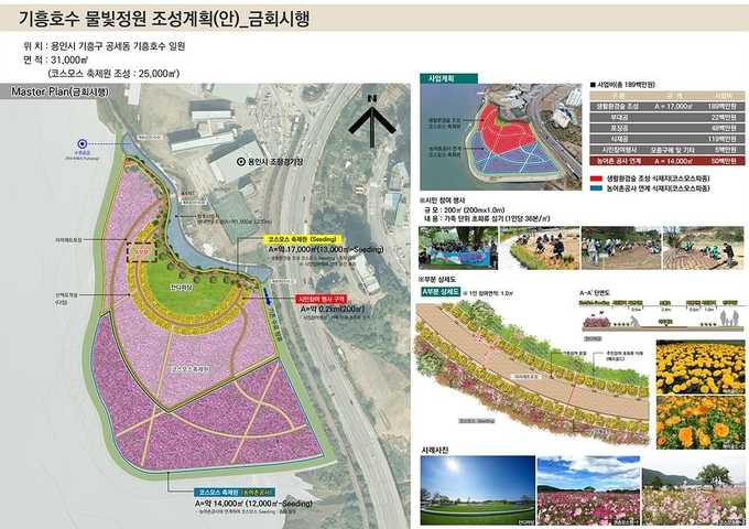 기흥호수공원 물빛정원 조성 참여 시민 모집 계획 모습 (사진=용인시 제공)